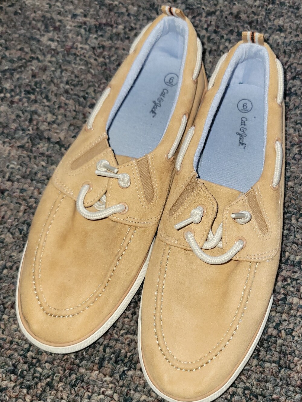 Cat & Jack Tan Suede Kids Boat Shoes